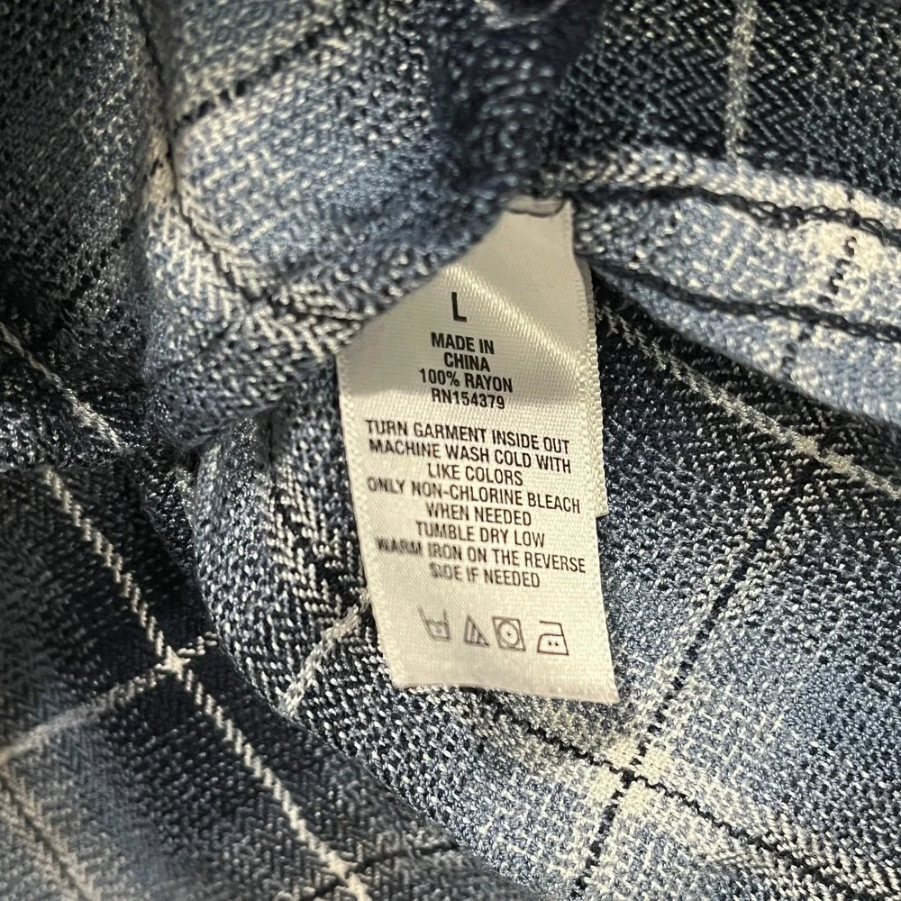 Aeropostale Shirt Women's Large Plaid Flannel Button‎ Long Sleeve  Cowgirl
